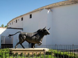 plaza-de-toros-ronda Statue and Side of Bullring