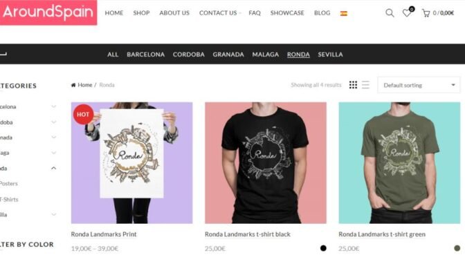 Printed T-Shirts of Ronda and other Spanish Cities.